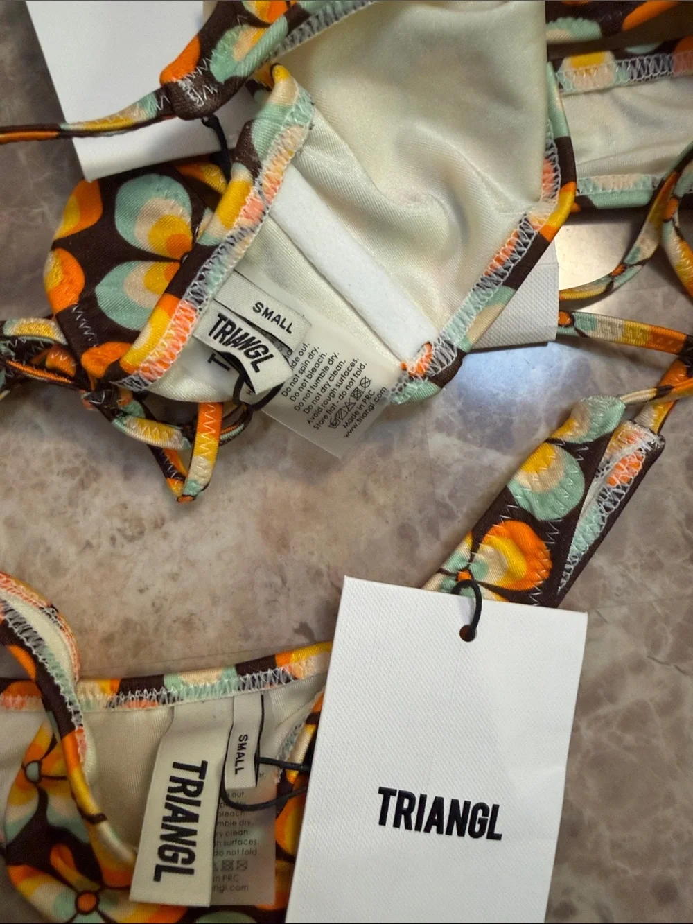 triangl swimwear Orange & Yellow Floral Bikini Set - Picture 2 of 13